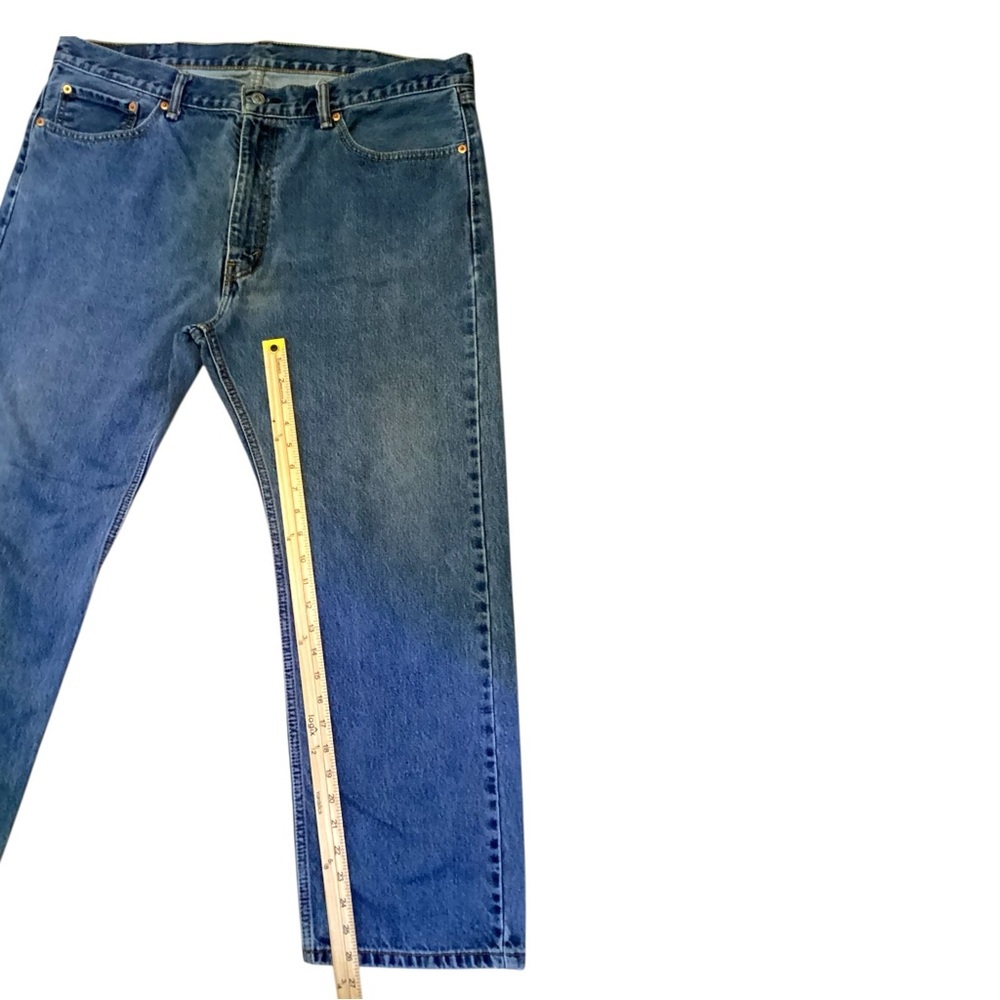 Levi's 505 Straight Fit Blue Jeans Men's Classic Denim Size 40x29 - Picture 3 of 7